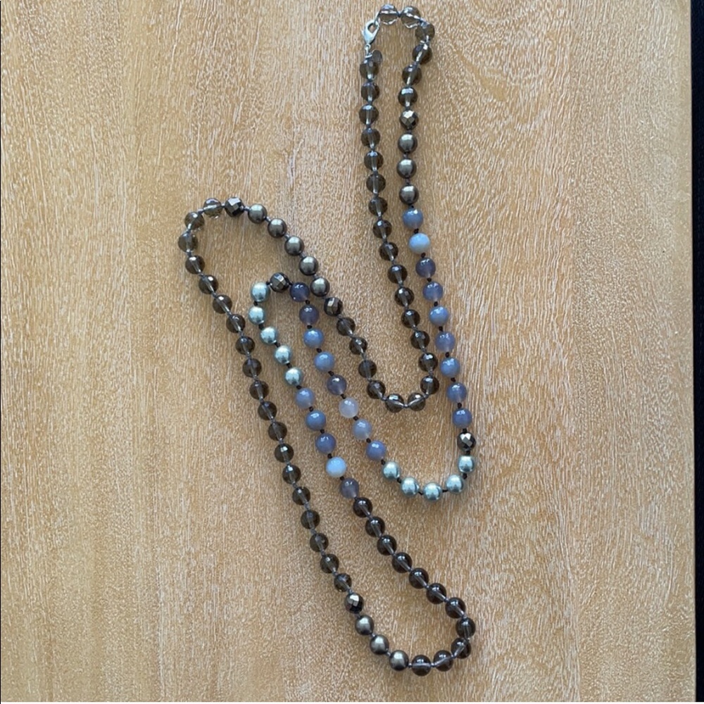 Stella & Dot | Glorious Gloria Smokey Quartz + Pearl Beaded Necklace - Picture 7 of 10